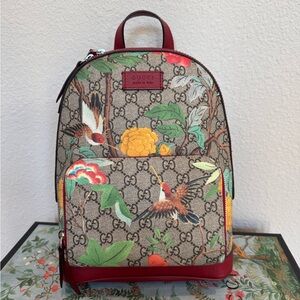 Gucci GG Supreme Monogram Tian Web Small Backpack